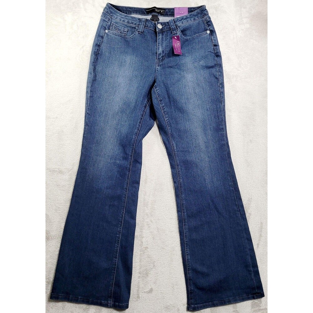 Lane Bryant Bootcut Jeans Womens 14 Blue Med Wash Stretch Embroidered Denim